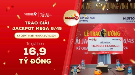VIETLOTT CHÀO MỪNG CHỦ NHÂN JACKPOT MEGA 6/45 TẠI BẮC GIANG! VIETLOTT CHÀO MỪNG CHỦ NHÂN JACKPOT MEGA 6/45 TẠI BẮC GIANG!